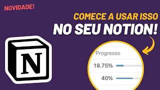 CRIE BARRAS DE PROGRESSO NO NOTION ATUALIZADO 2022 [upl. by Gawen744]