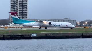 Luxair  Bombardier Q400 Dash 8  Departure from London City Airport [upl. by Neu971]