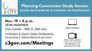 Planning Commission Study Session  November 19 2024 [upl. by Nairbo]