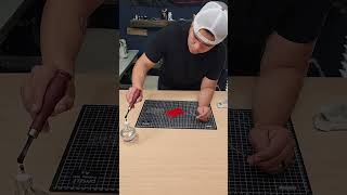 Making a leather wallet leatheraccessories handcraft madeinusa leathergoods [upl. by Wentworth]