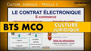 AIDE BTS MCO  Les contrats électroniques pour lecommerce  CULTURE JURIDIQUE BTS [upl. by Howell]