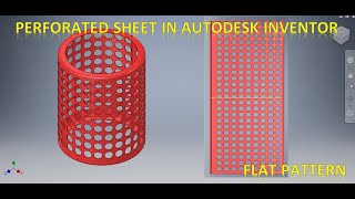 Perforated Sheet in Autodesk Inventor Sheet Metal 367  Inventor Sheet Metal Tutorials [upl. by Einattirb]