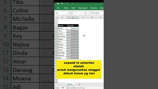 CARA MENGURUTKAN TANGGAL DI EXCEL excelpemula tutorialexcel tipsexcel [upl. by Mandi]