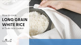 How To Cook Long Grain White Rice In The Tsuki Mini Rice Cooker [upl. by Nos]