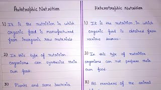 difference between autotrophic nutrition and heterotrophic nutrition [upl. by Anisirhc]