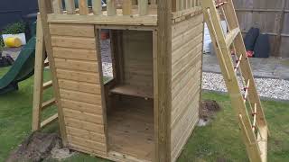 Custom climbing frame installation built in Wrexham Playset building [upl. by Ynffit]