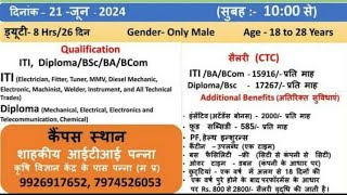 Mudra Solar Pvt Ltd Interview 21 June 2024 Government ITI Panna Madhya Pradesh itijobs diplomajobs [upl. by Adnorrahs]