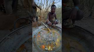 The hunter and his beloved wife❤️hadzabetribe food tanzania africa [upl. by Einnos106]