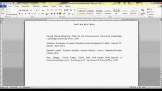 Tutorial MS Word Cara Penulisan Daftar Pustaka [upl. by Nanette]