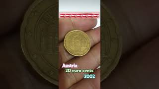 Austrian 20 Euro Cents 2002 ytshorts coin eurocoins [upl. by Elburr]