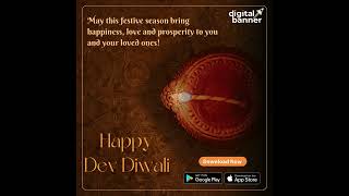 Happy Dev Diwali 🪔🎉 digitalbannerapp devdiwali [upl. by Oniluap631]