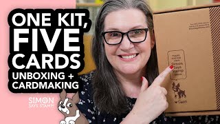 Lets unbox the latest card kit from SimonSaysStamp and make FIVE cards [upl. by Sherborne]