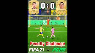 Messi Vs Ronaldo Penalty Kicks From FIFA 21 To FC 25  FIFA Evolution cr7shorts messivsronaldo [upl. by Asssilem]