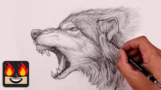 How To Draw a Wolf  Sketch Tutorial [upl. by Dorahs267]