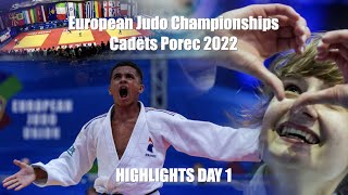 European Judo Championships Cadets Porec 2022  HIGHLIGHTS DAY 1 [upl. by Wertz445]