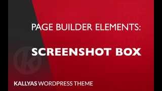 Screenshots Box Page Builder Element in Kallyas WordPress theme v40 [upl. by Miki]