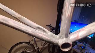 Paint stripping my Aluminium bike frame Raw chrome finish Part 1 [upl. by Munt709]