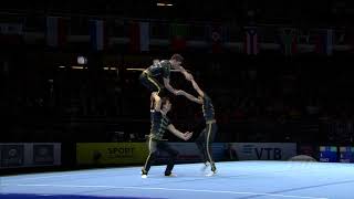 2018 Acrobatic Worlds – Belgium Men’s Group Qualifications [upl. by Aenad]