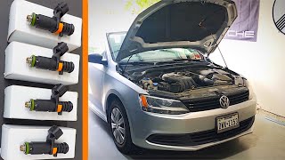 How To Replace VW Jetta Fuel Injectors MK6 20112018 20L [upl. by Sakmar]