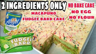 No Bake Fudgee Barr Macapuno Cake  2 Ingredients Only  Sobrang Sarap na Dessert  Madaling Gawin [upl. by Sikras]