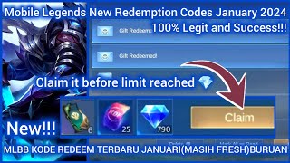 Hurry up Mobile Legends Redeem Codes January 05 2024  How to get More MLBB Redeem Codes 100Legit [upl. by Arola]