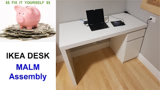 IKEA quotMALMquot Desk Assembly [upl. by Althee]