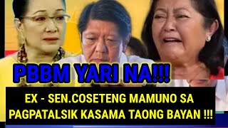 BBM YARI NA EX SENNIKKI COSETENG MAMUNO SA PAGPATALSIK KASAMA TAONG BAYANresign [upl. by Xeno]