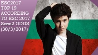 ESC 2017  SEMI2 TOP 19 according to odds  3032017 [upl. by Mosby]