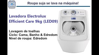 Lavadora Electrolux Efficient Care 9kg LED09  Lavagem de toalhas [upl. by Slinkman476]