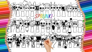 SPRUNKI New Coloring Pages How to color ALL Incredibox Sprunki Phase 1 vs Phase 2 vs Phase 3Part 1 [upl. by Rossie67]