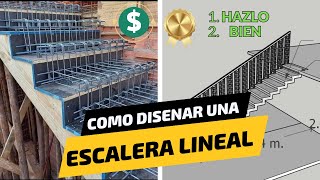 Como Proyectar y diseñar una escalera lineal Con Sus Medidas Correspondientes En La Construcción [upl. by Aifoz]