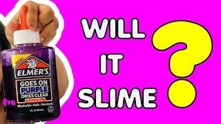 How To Make Slime With Elmers Goes On Purple Dries Clear Glue [upl. by Dupuis]