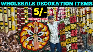 Online కన్నా తక్కువ ధరల్లో Artificial Flowers Wholesale Market In Hyderabad VNK ideas [upl. by Suirad826]