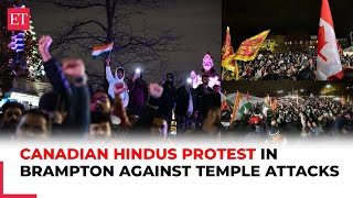 Brampton Thousands take out solidarity rally against Khalistani attacks on Hindu temples in Canada [upl. by Remy304]