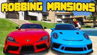 Robbing 15M Mansions And Cars In GTA 5 RP [upl. by Norbel852]