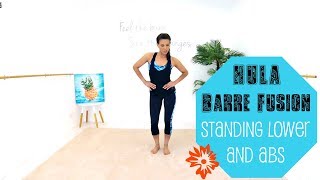 Hula Fitness and Barre Workout  BARLATES BODY BLITZ Hula Barre Fusion Standing Lower and Abs [upl. by Arahk681]