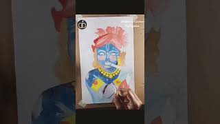 Lorde krishna watercolor painting krishnaji watercolortechniques shorts [upl. by Laehcim]