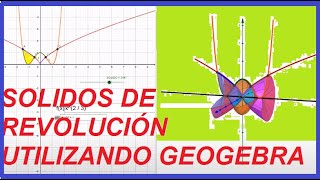 COMO CREAR UN SOLIDO DE REVOLUCION ENTRE DOS FUNCIONES CON GEOGEBRA [upl. by Ellicott]