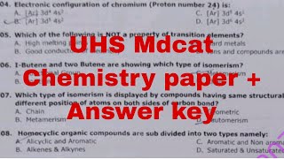 UHS Mdcat Chemistry Paper 2024  Uhs Mdcat paper with key 2024  Uhs Mdcat today paper [upl. by Noyahs655]