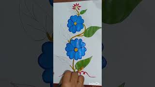 Easy flower painting using acrylic paint 🎨🩷🌹 flowerart shorts acrylicpainting [upl. by Marv]