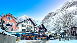 Winter in the Swiss Alps ❄️ Grindelwald is full of snow 🇨🇭 Scenic drive [upl. by Hodge]