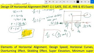 Design of Horizontal alignment Part 1  GATE 2019  SSC JE  RRB amp IES [upl. by Fairley556]