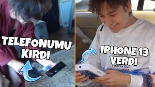 Telefonumu KIRIP iPhone 13 HEDİYE ETTİ 😧 [upl. by Judie]