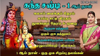 சஷ்டி முதல் நாள்  விரதம் துவங்கும் நேரம்  ஆறுமுகத்தில் முதல் முக தத்துவம்  Sashti Day 1 worship [upl. by Demodena518]