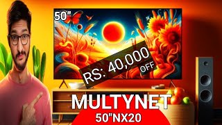 Multynet 5o inch NX20 4k Google tv Big offer 2024✨ unboxing genius [upl. by Aneladdam167]