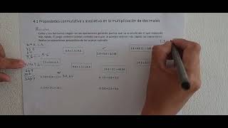 41 Propiedades conmutativa y asociativa en la Multiplicación de decimales Cuad de ejer Resuelve [upl. by Hyacinth]