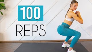 100 REP SQUAT CHALLENGE Tone amp Lift the Booty amp Thighs [upl. by Maggie]