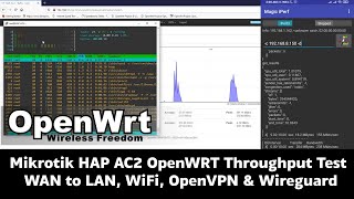 OpenWRT  HAP AC2 Throughput Test  WAN to LAN WiFi OpenVPN amp Wireguard [upl. by Samuel]