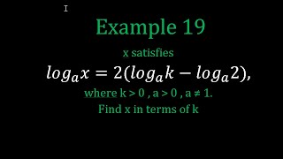 Logarithmic Equations Example 19 [upl. by Tumer]