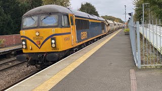 170273 departing amp “The Railway Observer” 69003 6E86 sand hoppers with “Peterborough United” on tow [upl. by Linnea430]